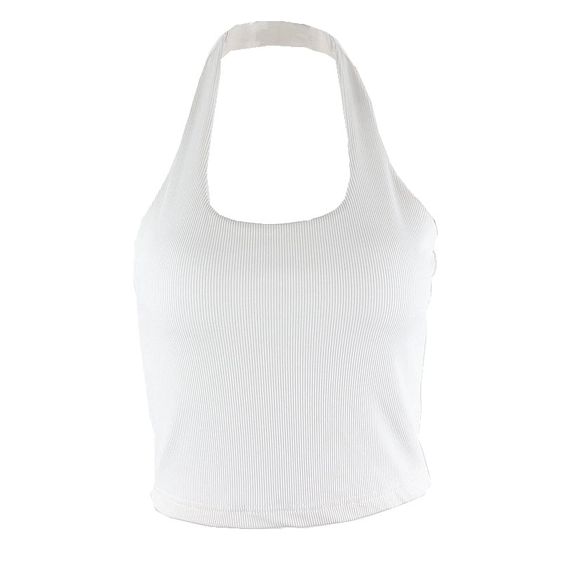 Chaleco Corto Halter con Poliester Elegante.