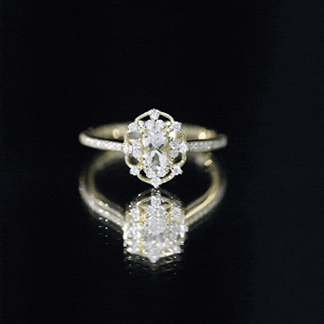 Vintage Inspired Morganite Engagement Ring with Diamonds