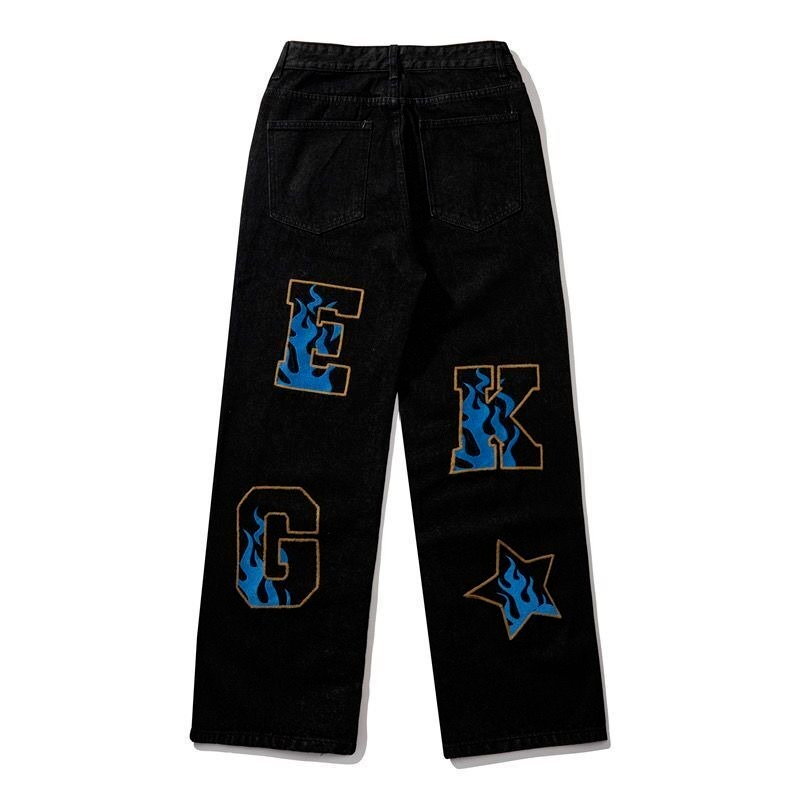 Retro American Hip-Hop Wide Leg Jeans for Men